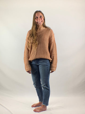 rib knit, over-sized sweater for women